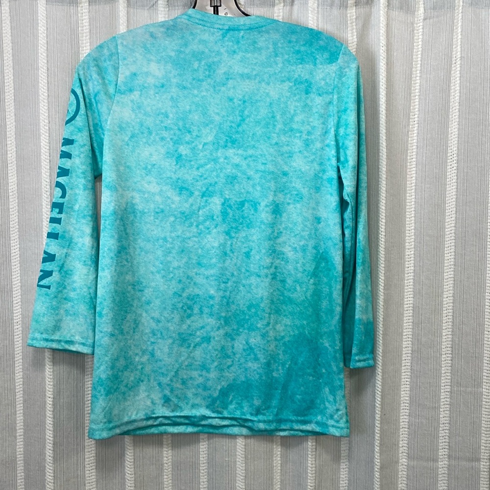 NWT Magellan Outdoors Long Sleeve Shirt Blue Green Aqua Colors Girls XL - Picture 8 of 9